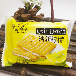 清新柠檬梳打夹心苏打饼干9.5斤办休闲小包装糕点甜味零食品整箱