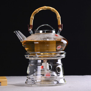 一屋窑玻璃煮茶壶酒精炉加热保温套装养生白黑茶烧水大容量提梁壶