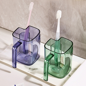 轻奢漱口杯浴室卫生间透明刷牙杯家用放牙刷牙缸儿童情侣洗漱杯子