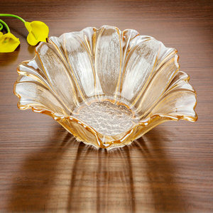 创意玻璃水果盘北欧小号沙拉碗客厅茶几收纳盘水晶零食瓜子糖果盘