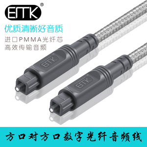 EMK/易迈克数字光纤音频线方口5.1声道SPDIF输出线电视音响配机线