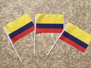 8号14*21CM 哥伦比亚手摇旗手挥旗帜 哥伦比亚国旗串旗桌旗挂旗