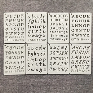 亚马逊文字母数字纳帐本模板记账学生艺术创意绘图尺子镂空模版