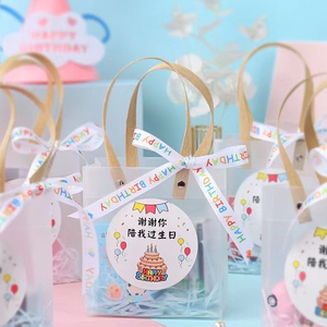 幼儿园生日小礼品袋子透明空盒子手提伴手礼物儿童礼袋零食可定制