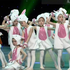 儿童兔子演出服幼儿小白兔舞蹈服装兔子乖乖雨前雨后六一表演服