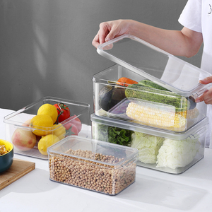 大容量冰箱带盖透明食物收纳盒鸡蛋蔬菜冷藏保鲜厨房PET储存盒子