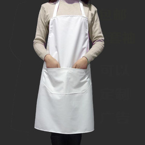 白色纯棉围裙套袖防水食品纺织面粉厂工作厨房上班围腰卫生皮护袖