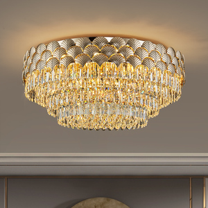 皇利莱客厅吸顶灯轻奢水晶灯2024新款欧式主卧室吸顶灯圆形餐厅灯