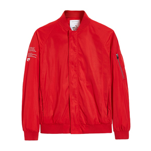 太平鸟男装2018春装新款红色外套青年时尚运动风韩版修身长袖