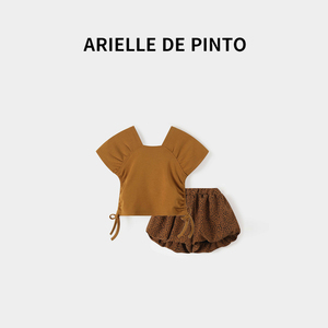 法国ARIELLE DE PINTO儿童短裤两件套时尚夏款童装女童套装时髦