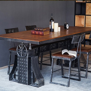工业风桌椅创意餐桌铁艺餐厅咖啡桌子loft办公桌会议长桌