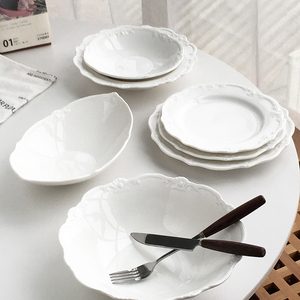 Annie Garden  外贸出口  法式宫廷复古轻奢精致浮雕陶瓷碗碟盘子