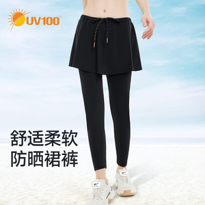 UV100假两件运动防晒裙裤女士夏季薄款紧身防紫外线半身短裙22018