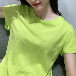 原宿风T恤女2019流行女装夏装新款欧货潮丝光棉纯白色短袖t恤大码