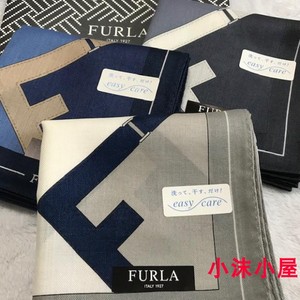 现货 日本制FURLA/芙拉男士LOGO手帕 绅士 大方别致 礼物