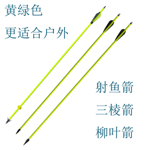 射鱼箭柳叶箭通用各类弓箭组合型混碳箭杆荧光色涂装渔箭户外打鱼