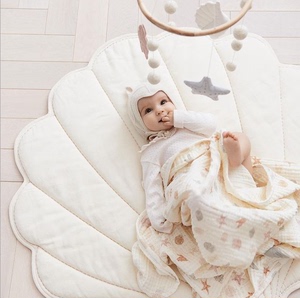 INS北欧贝壳造型棉质地垫婴儿爬行垫儿童房家居装饰地毯摄影道具