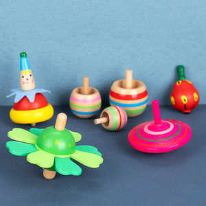木制儿童小陀螺套装玩具传统男孩宝宝益智力经典玩具以上早教