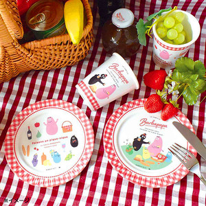 现货日本购回巴巴爸爸野餐系列便携餐具便当盒饭盒水杯盘子碟子