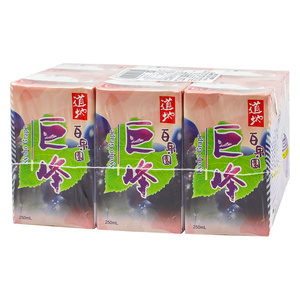 中国香港进口道地巨峰提子果汁纸盒饮料250mlX6盒一排装