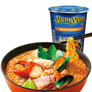 泰国进口方便面 养养牌YumYum香辣海鲜味汤面泡面杯装70g【杯面】
