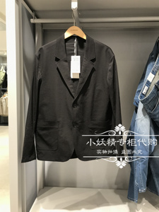 JackJones杰克琼斯男春夏简约商务薄款黑色西服西装外套222208014