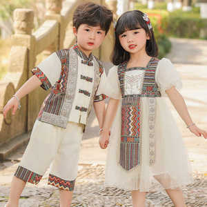 傣族服装儿童女孩少数民族汉服异域风情泰国服西双版纳六一演出服