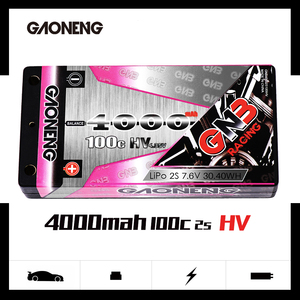 高能GNB 4000mAh 2S 7.6V 100C HV 高电压竞赛薄短锂电池LIPO