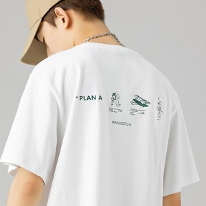 COCO原创美式潮牌2022夏季新款卡通印花圆领短袖T恤男女半袖上衣
