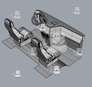 卡车内饰 控制台 仪表台中控方向盘犀牛rhino/C4D/3Dmax/maya模型