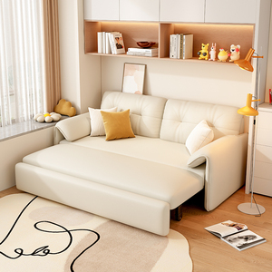 小户型沙发床折叠两用2024新款客厅书房多功能床1米2抽拉双人沙发