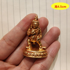 尼泊尔铜黑财神招财五行财神像随身小佛像4.5cm