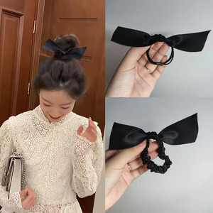 韩国缎带蝴蝶结发圈头绳简约小众设计感网红造型发绳皮筋皮套女