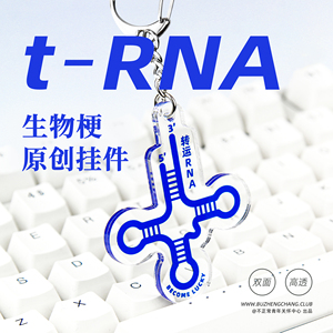 原创转运RNA钥匙扣亚克力双面挂件生物科研趣味搞怪trna理科礼物