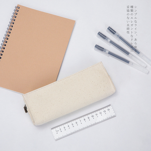 韩国简约帆布文具铅笔袋男女大容量高中学生文具袋化妆粉刷子笔包