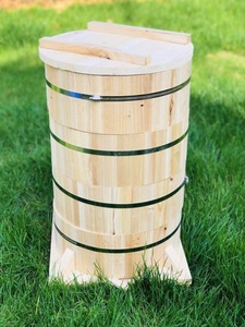 铜峰中蜂土蜂园桶格子蜜蜂箱诱蜂箱养蜜蜂蜂箱木S圆桶土养格子蜂