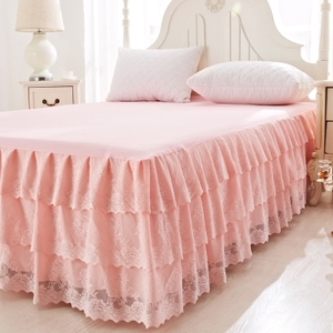 铺床床盖夏季新品纯色舒适家居蕾丝15m18m床笠床罩床裙单件床单