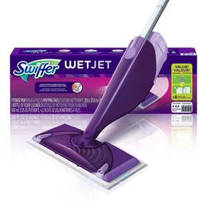 现货美国Swiffer自动喷水拖把 电动平板地板擦+清洁剂套装/干巾等