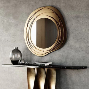 沙发背景金属餐厅墙上挂饰创意玄关客厅铁艺挂件装饰品镜子不锈钢