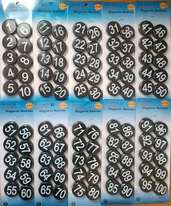 3CM黑色数字磁扣磁力贴白色黑白板磁钉磁吸1-100数字贴1-50 1-60