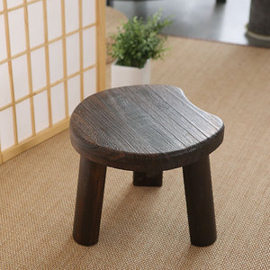 月牙凳圆木凳换鞋凳日式家用板凳三脚迷你小木矮凳儿童实木茶几凳
