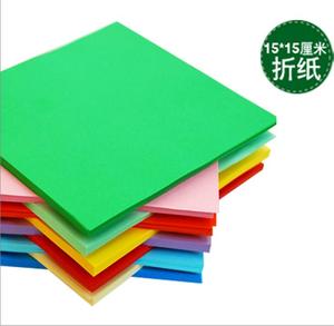 压花纸15x15cm幼儿园千纸鹤折纸手工材料彩纸10色100张手工纸