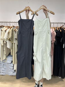 2024十三行女装夏季新款韩版气质减龄显瘦系带小众无袖背带连衣裙
