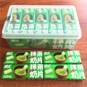 绿白抹茶口味奶片糖22克*20条盒装 抹茶味干吃奶片原味 休闲零食