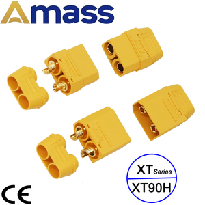 AMASS XT90H-F/M带护套航模型锂电大电流公母2*4.5mm香蕉一体插头