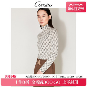 CONATUS/珂尼蒂思通勤套头上衣冬季新款高领羊毛针织衫女