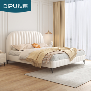 狄普奶油风科技布床轻奢现代北欧简约小户型主卧意式极简布艺软床
