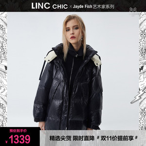 LINC金羽杰羽绒服女2023年冬新款反季断码短款加厚专柜正品面包服