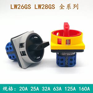 LW26GS-20 25A 32A电源通断开关 LW28GS护指挂锁63A 125A万能转换