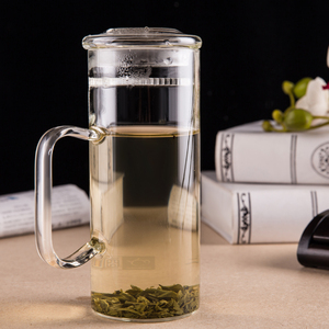 明尚德玻璃杯简爱杯创意月牙滤片过滤耐热水杯新型三件花茶绿茶杯